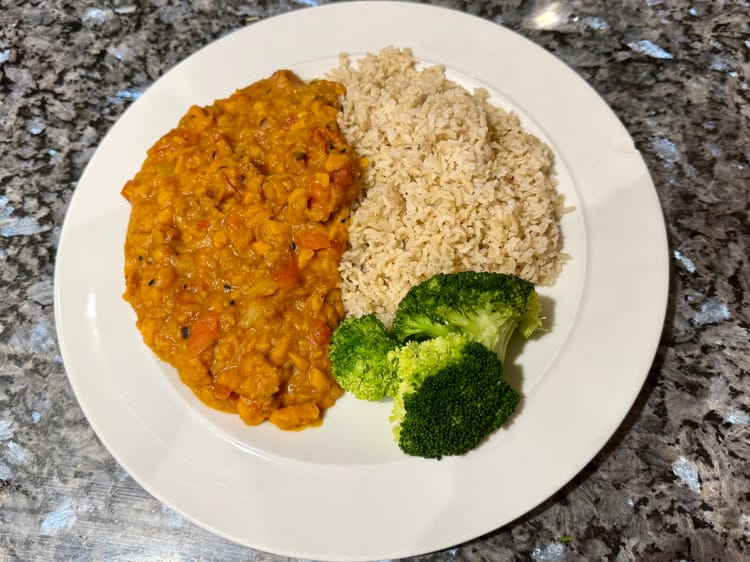 Spiced Sweet Potato & Red Pepper Dal (Pressure Cooker)